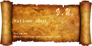 Vallner Ubul névjegykártya